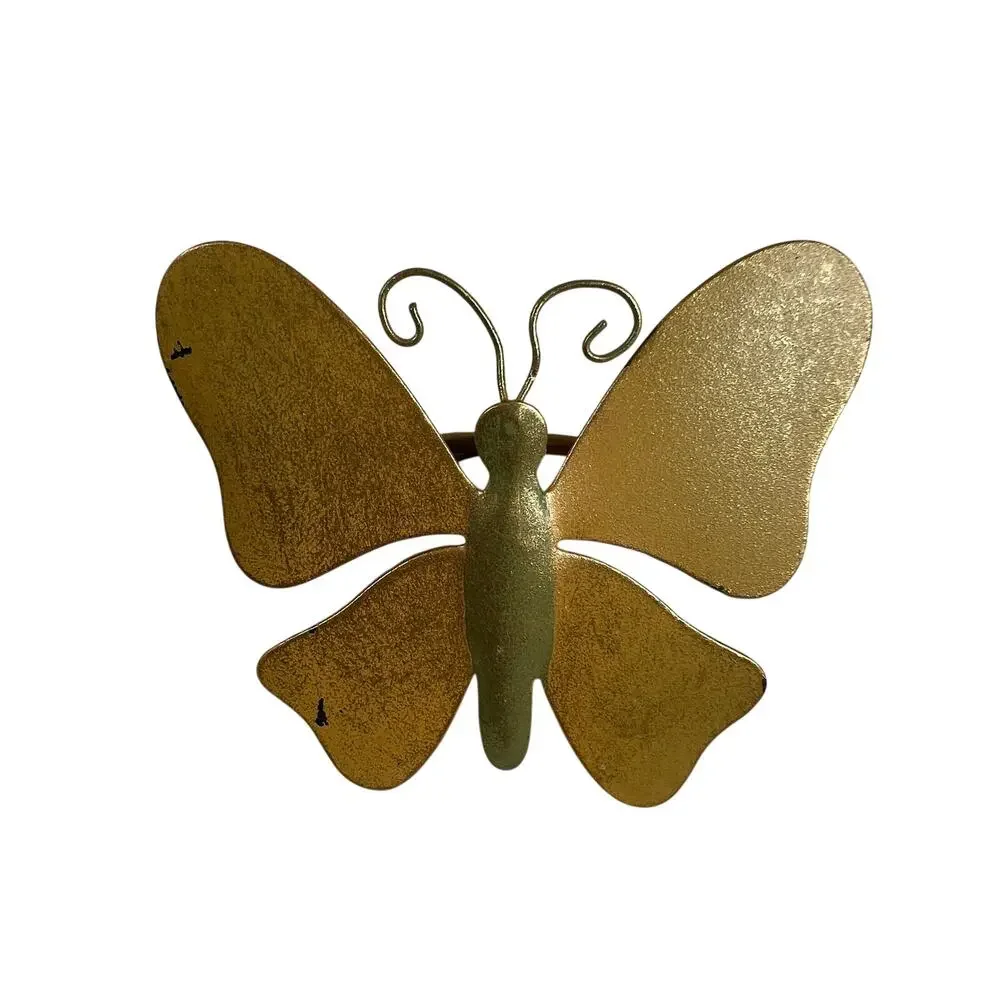 Metal Butterfly Napkin Rings Set of 4 Pastel Spring Table Decor Holders